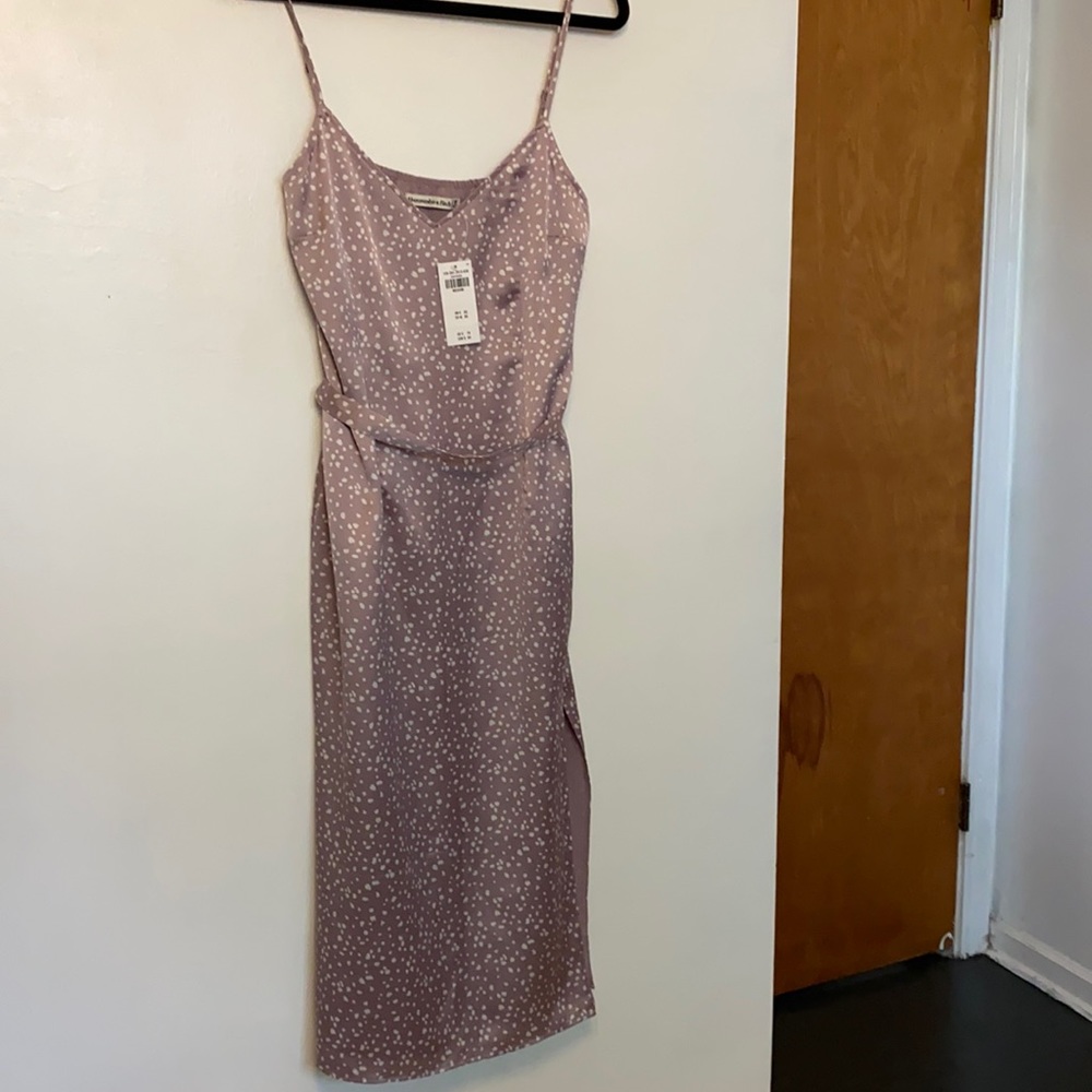 NWT Abercrombie & Fitch Silk Midi Slit Dress